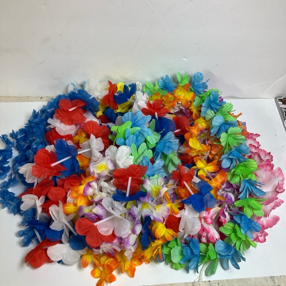Lot Of Ten Leis Accessory Hawaiian Lei Multicolor‎ Floral Party Vibrant Tropical